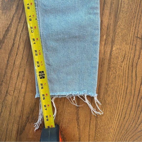 RE/DONE Jeans 90s High Rise Ankle Crop Raw Hem Button Fly Light Wash 25 - Picture 4 of 16